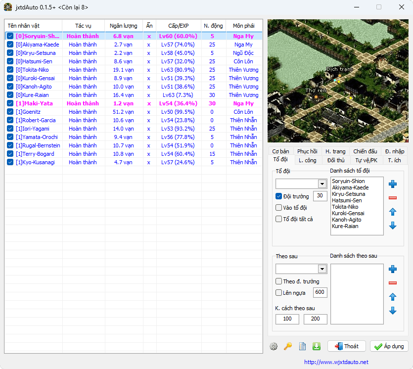 Giao diện jxtdAuto