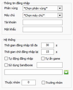 Giao diện Tab Đăng nhập