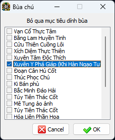 Ví dụ cấu hình bỏ qua bùa chú