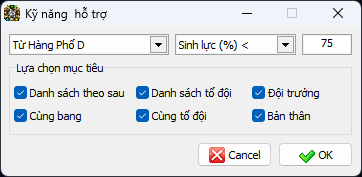 Ví dụ cấu hình kỹ năng hỗ trợ THPD