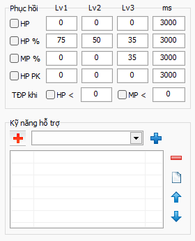 Giao diện Tab Phục hồi