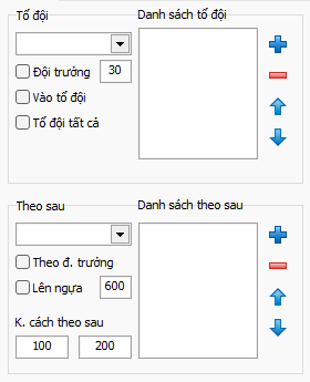 Giao diện Tab Tổ đội
